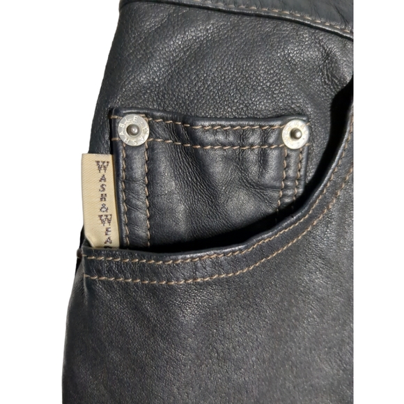 * NEW* W &W Wash & Wear Men's Genuine Leather Size 28 - Picture 3 of 16